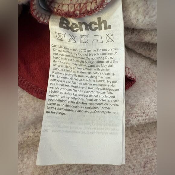 Bench Long Sleeve Sweatshirt Mini Dress Space Dye Maroon Size Small - Picture 8 of 10